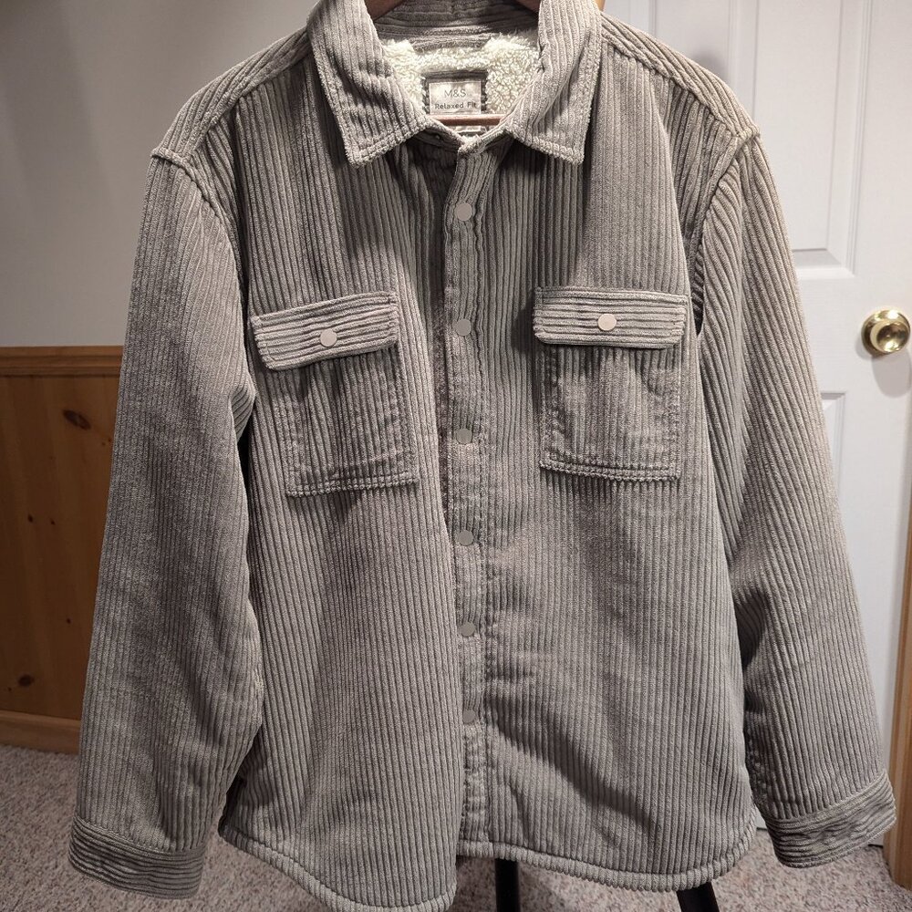 Marks & Spencer - Sherpa Lined Corduroy Shirt Jacket - XL